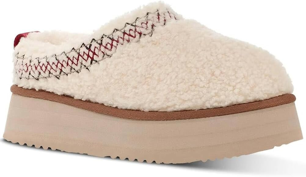 ELCWDDR Women's Tasman Platform Mini Boots Slippers Short Ankle Boot Fur Fleece Lined Shoes Indoo... | Amazon (US)
