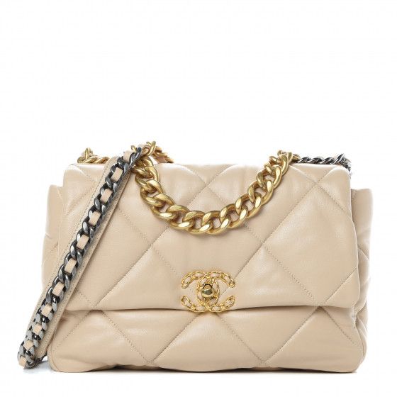 CHANEL

Lambskin Quilted Large 19 Flap Beige | Fashionphile