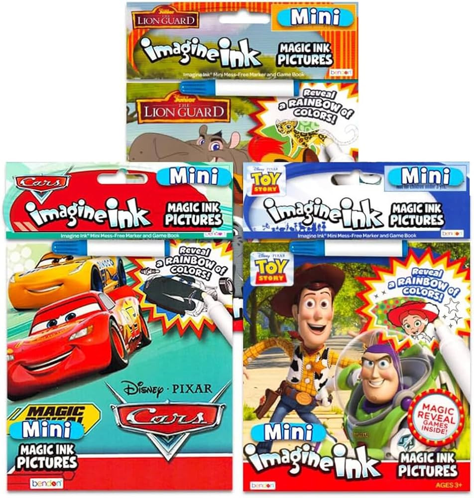 Disney Pixar Magic Ink Coloring Book Super Set - 3 Imagine Ink Books Featuring Toy Story, Lion Gu... | Amazon (US)