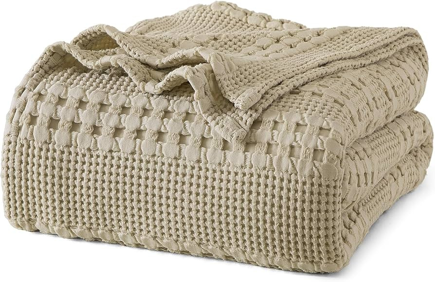 PHF 100% Cotton Waffle Weave Blanket Queen Size, Soft Lightweight Breathable Cozy Blankets for Be... | Amazon (US)