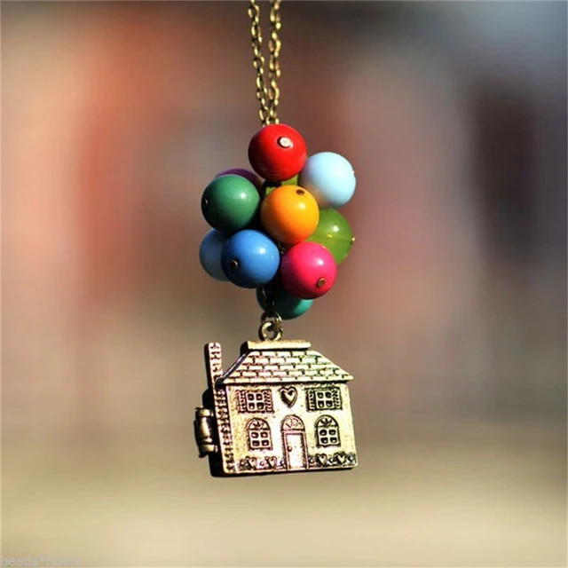 Vintage Movie Balloon House Up Necklace Women Colorful Beads Pendant Long Necklace Box Can Be Ope... | AliExpress (US)