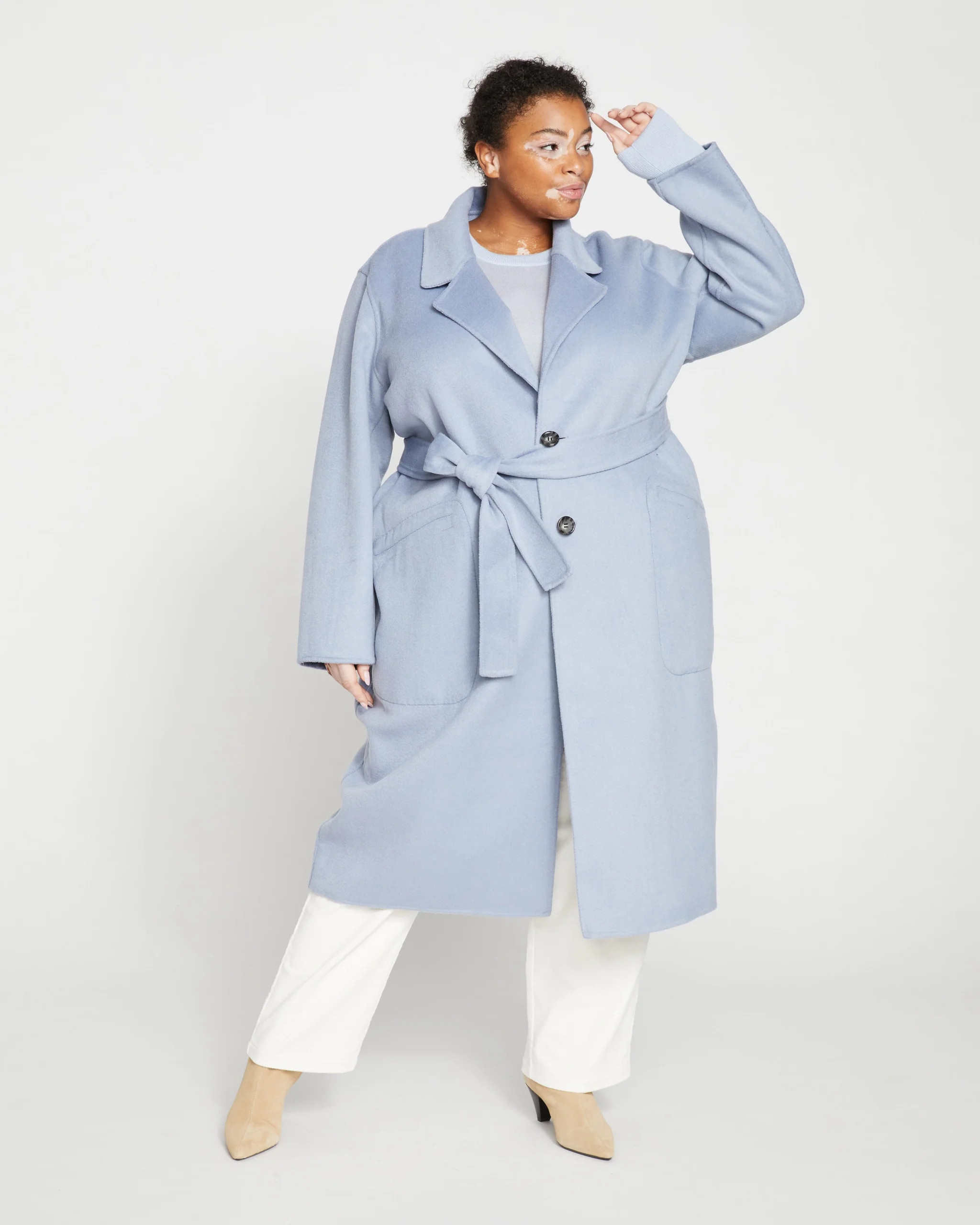 Reversible Double Face Luxe Coat - Frost Blue | Universal Standard