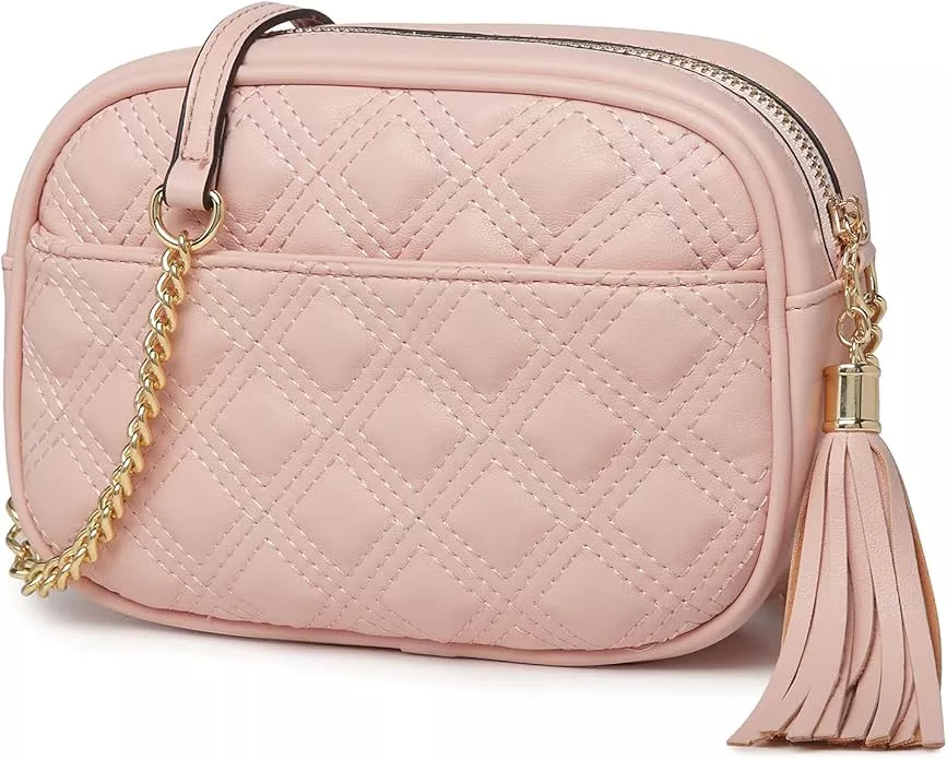 ER.Roulour Quilted Crossbody Bags for Women, Trendy Roomy Chain