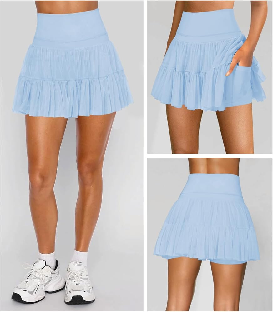 Women's Mini Skirt Skort Flowy Pleated High Waisted Ruffle Tennis Skirts for Women Athletic Skate... | Amazon (US)
