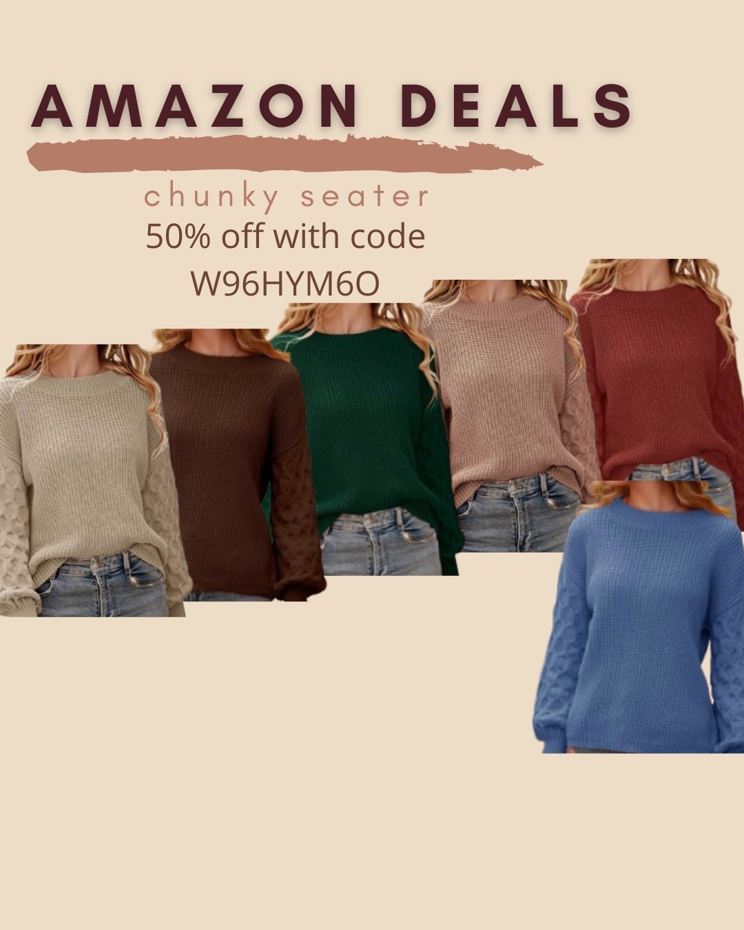$13 ends 2/20

Amazon fashion 
Amazon deals 
Chunky sweater 

#LTKSaleAlert