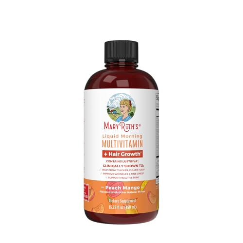 MaryRuth's Liquid Multivitamin + Hair Growth | Biotin 10000mcg | Lustriva Hair Growth Supplement | Clinically Tested in Women for Thicker Hair & Facial Wrinkle | Skin Care | Ages 18+ | 15.22 Fl Oz | Amazon (US)