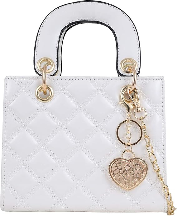 Qiayime Purses and quilted Handbags for Women Shiny Patent Ladies Chain Top Handle Satchel Should... | Amazon (US)