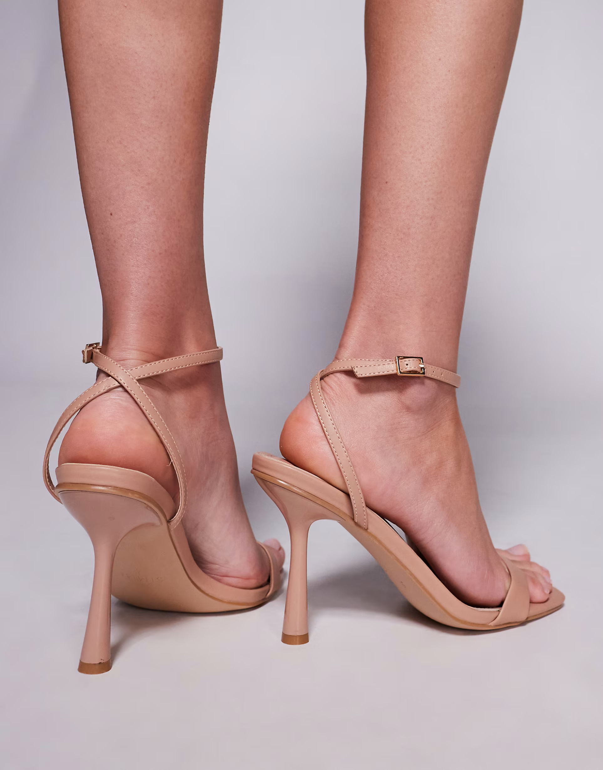 Simmi London Dola Wide Fit strappy mid heeled sandals in beige | ASOS | ASOS (Global)