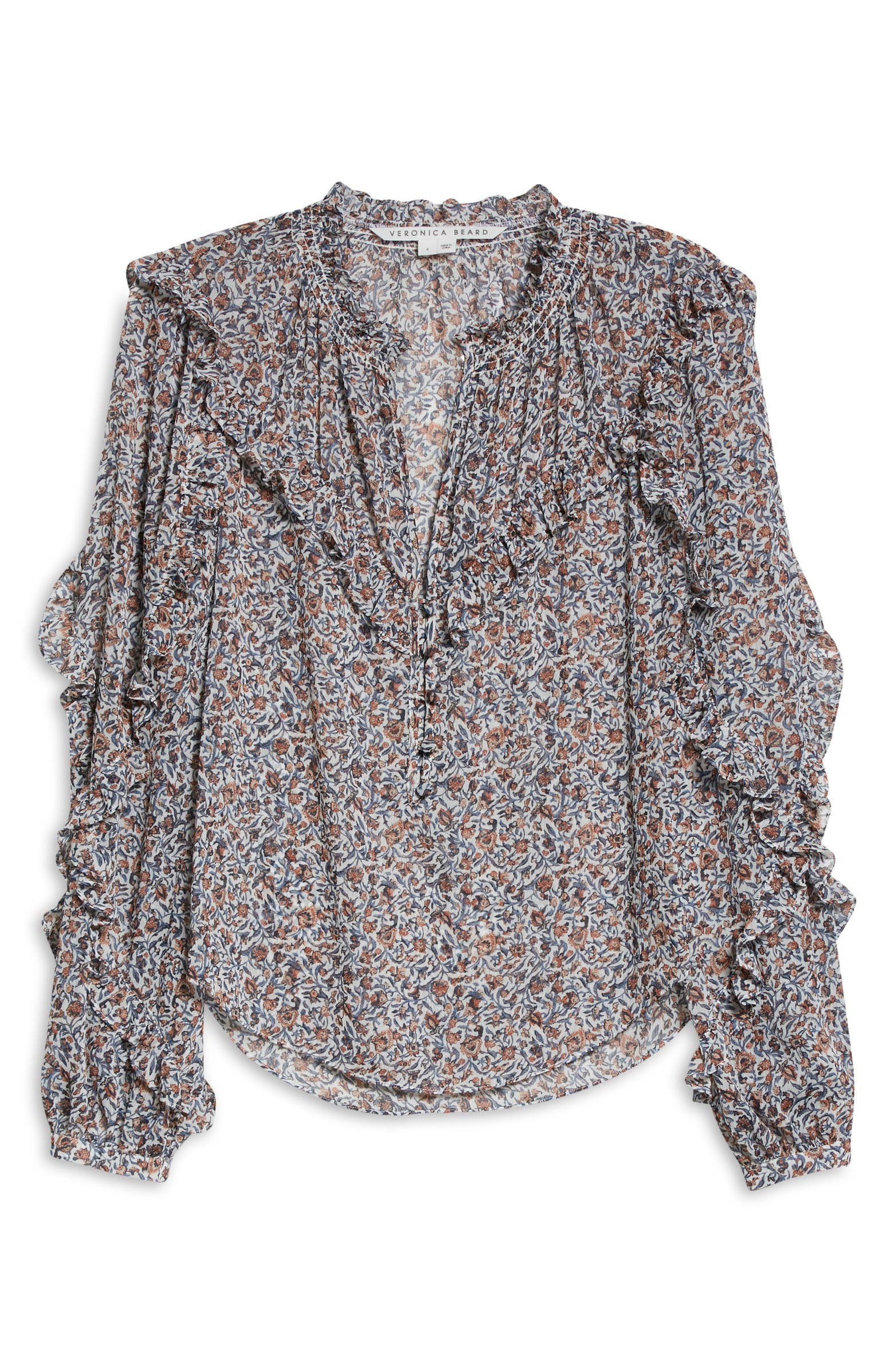 Abra Floral Print Ruffle Blouse | Nordstrom
