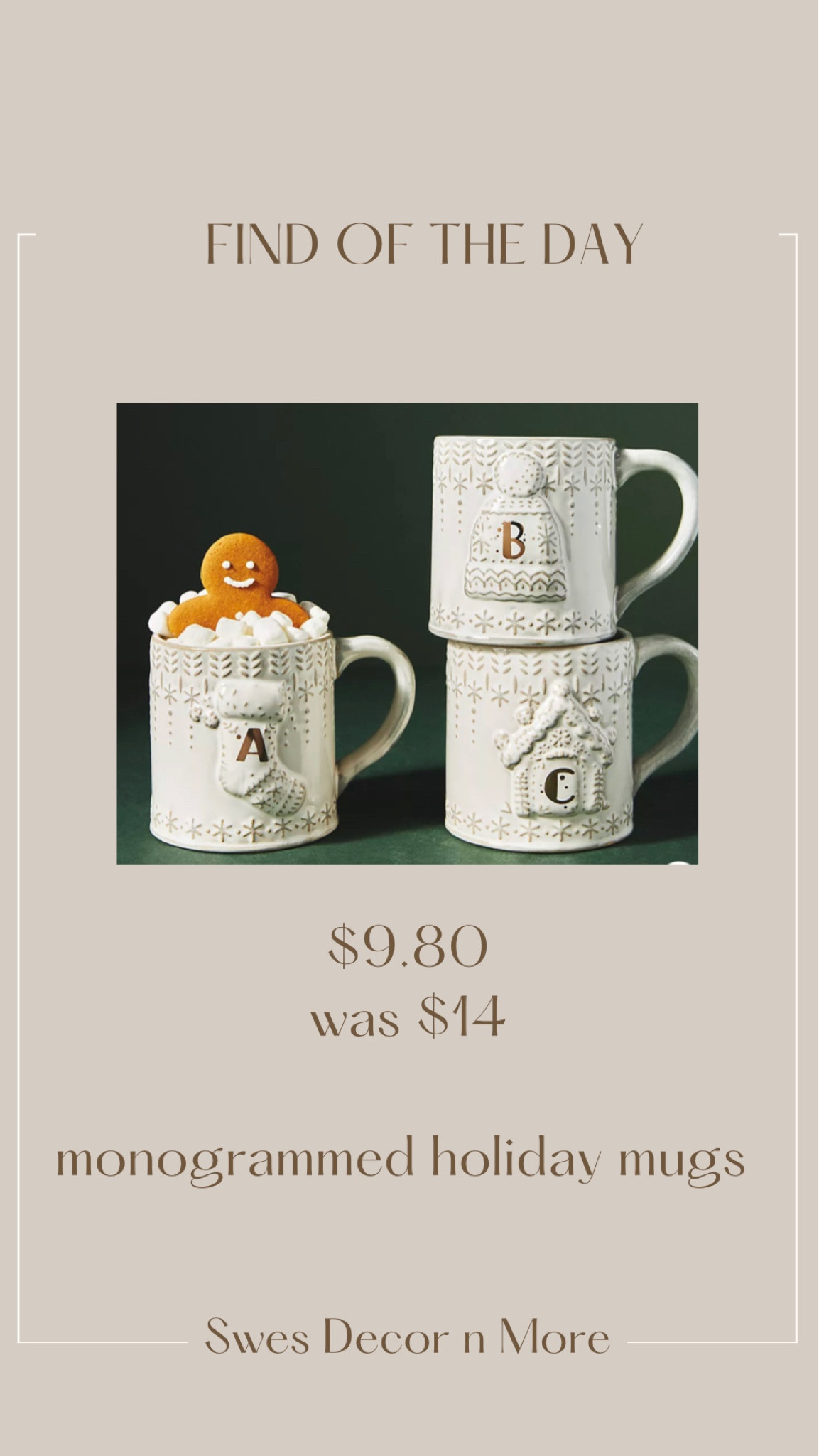 Find if the day…the cutest holiday monogrammed mugs on sale! These would make a cute host or teacher gift!

#LTKHoliday #LTKunder50 #LTKGiftGuide