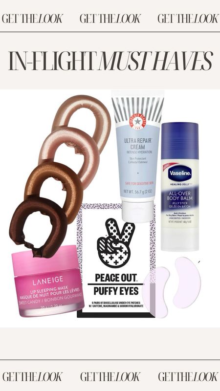 In-flight travel beauty must haves feat. Kitsch, First Aid Beauty, Vaseline, Laneige, Peace Out

#LTKfindsunder50 #LTKtravel #LTKbeauty