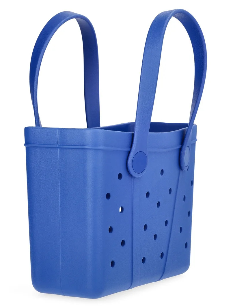 Time and Tru Women's Lightweight Mini Beach Tote Bag, Blue | Walmart (US)