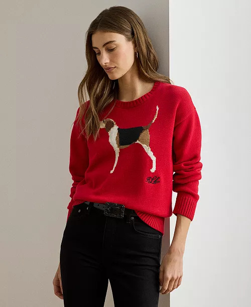 Women's Cotton Dog  Sweater | Macy's