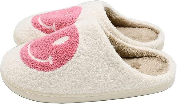 Happy Face Slippers With Exquisite packaging bag Keep warm Couples Slides Home Slippers Holiday G... | Amazon (US)