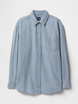 Denim Stripe Big Shirt | Gap (US)