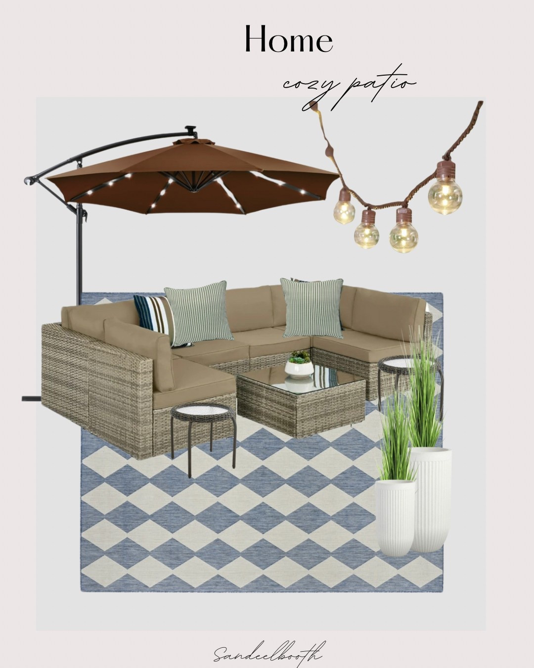Neutral, muted outdoor living space. Patio furniture, deck furniture, summer furniture 

#LTKFindsUnder100 #LTKSeasonal #LTKHome