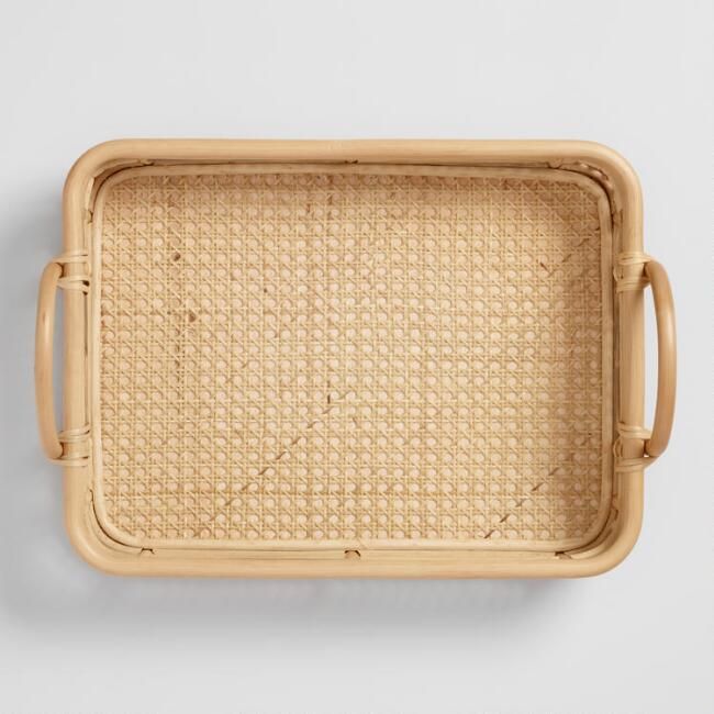 Natural Rattan Cane Serving Tray | World Market