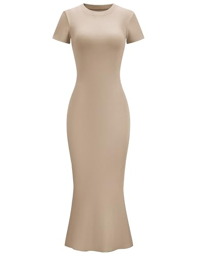 LOMON Women Fishtail Hem Ribbed Maxi Dresses Summer Casual Stylish Y2k Sexy Fitted Lady Elegant C... | Amazon (US)