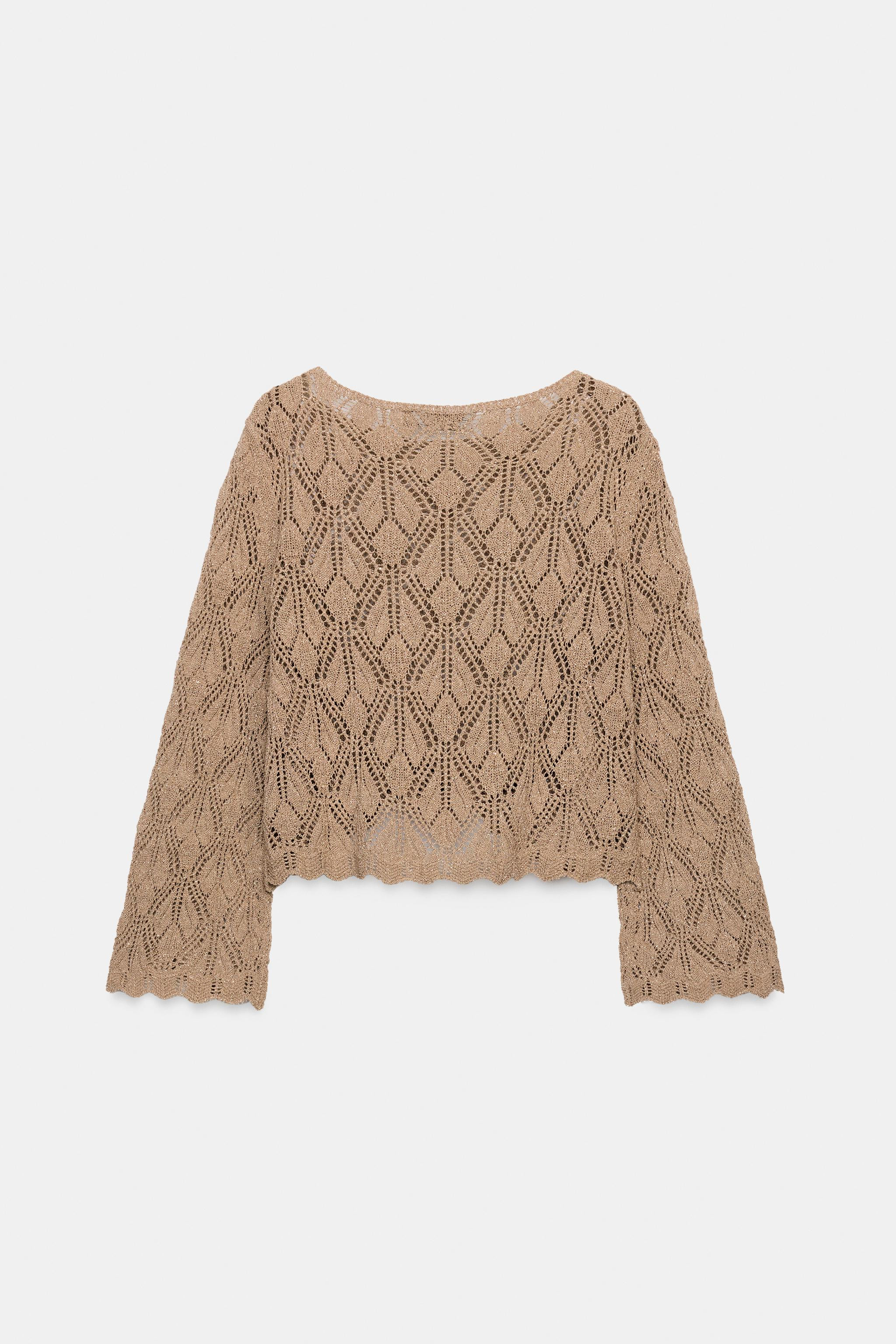 METALLIC THREAD POINTELLE JUMPER | Zara US