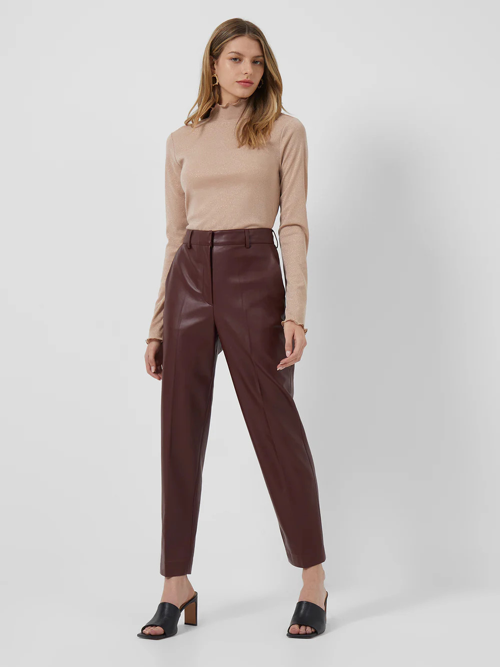 Crolenda PU Tapered Trousers | French Connection (UK)