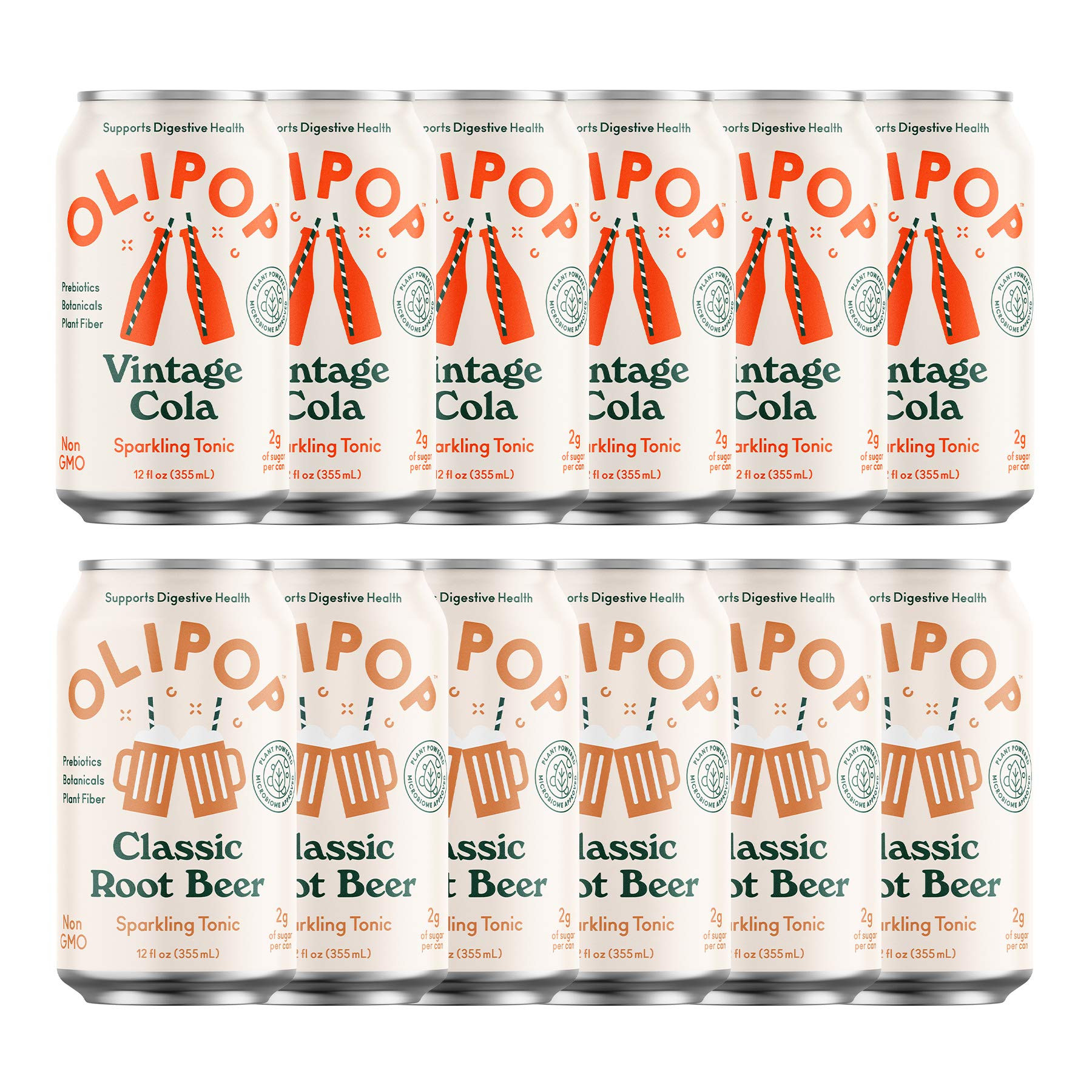 OLIPOP - The Sampler, 6-Flavor Soda Variety Pack, Healthy Soda, Prebiotic Soft Drinks, Supports D... | Amazon (US)