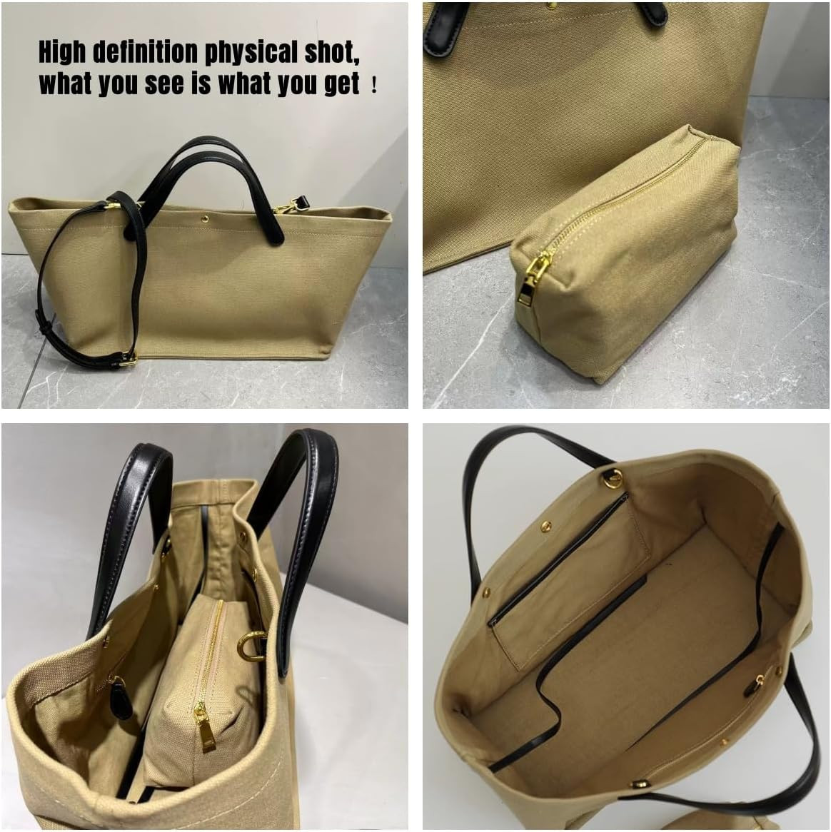Women's Canvas Totes top handle Handbag Shoulder Crossbody Bag | Amazon (US)