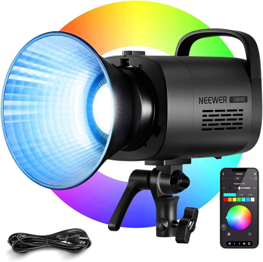 NEEWER CB100C 130w RGB LED Video Light, APP/2.4G Control 360° Full Color 2700K-6500K 27000lux/m ... | Amazon (US)
