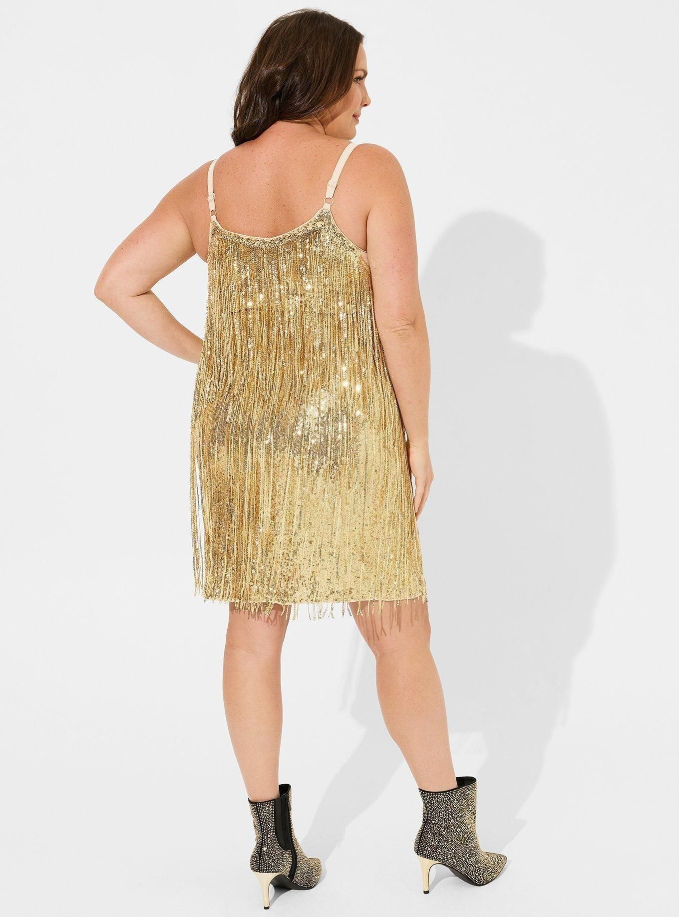 Mini Sequin Fringe Layer Dress | Torrid (US & Canada)