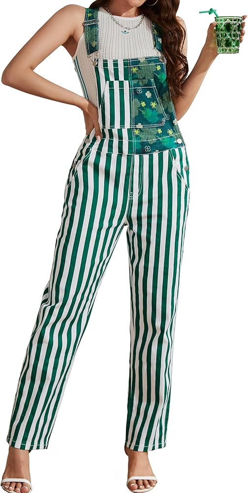Overalls for Women Fashion Print Jumpsuits Festival Outfits Ladies Bibs Coveralls | Amazon (US)