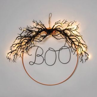 Falloween Light Up &#34;Boo&#34; Metal Hoop Halloween Wreath - Hyde &#38; EEK! Boutique&#8482; | Target