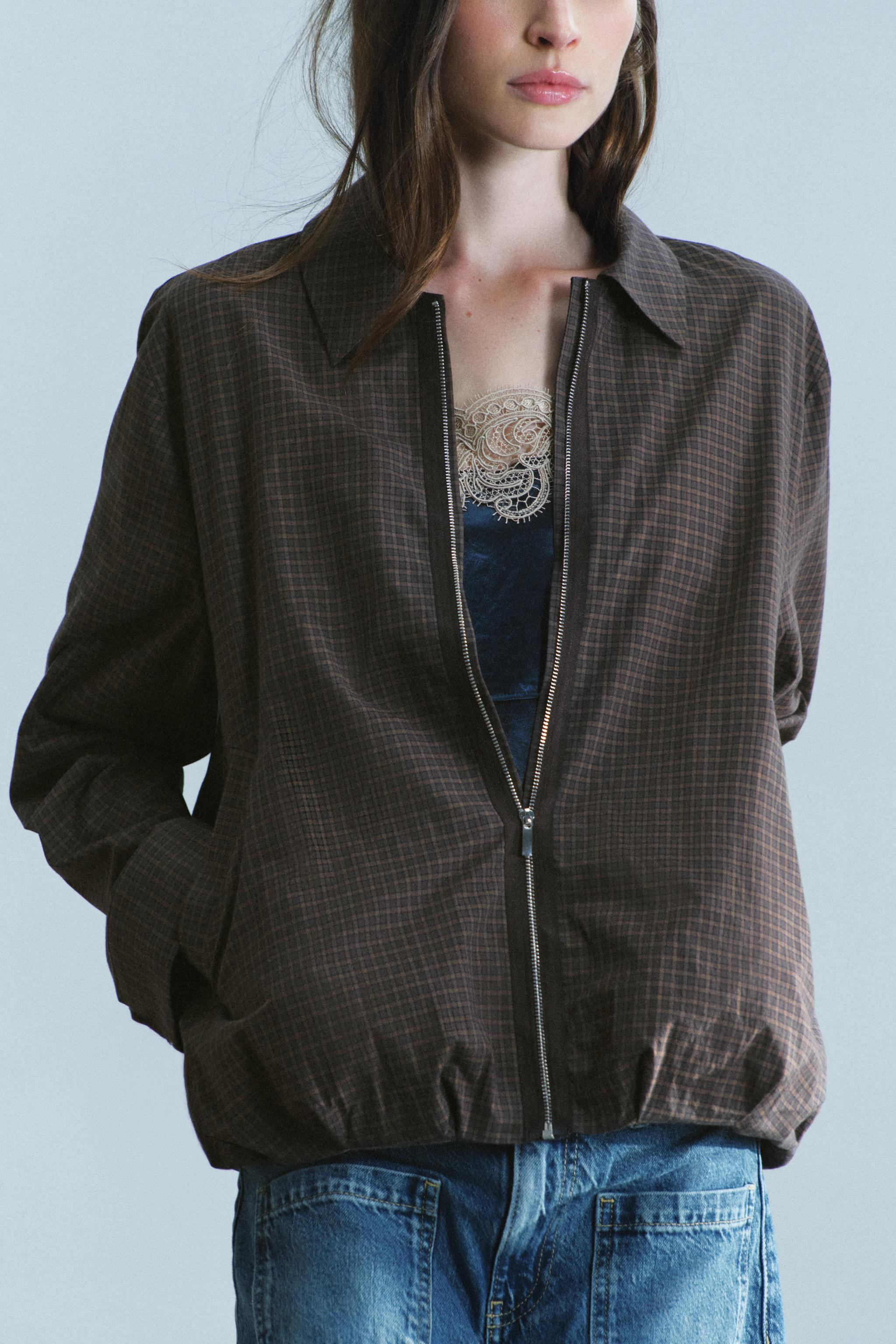 ZW COLLECTION CHECK BOMBER JACKET | Zara DE