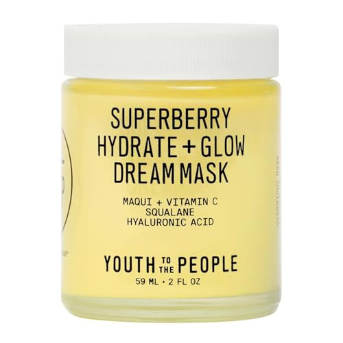 Youth To The People Superberry Dream Mask Full Size - Hyaluronic Acid + Vitamin C Face Moisturizer + Overnight Facial Mask, Hydrates + Plumps + Brightens Skin, Evens Skin Tone, For Dry Skin - 2 fl oz | Amazon (US)