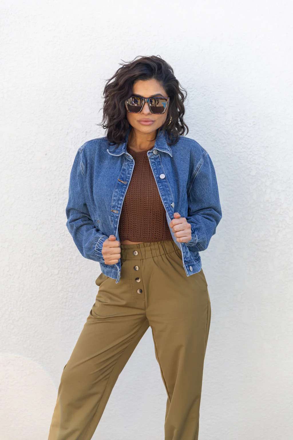 DREW DENIM BOMBER JACKET | Kittenish