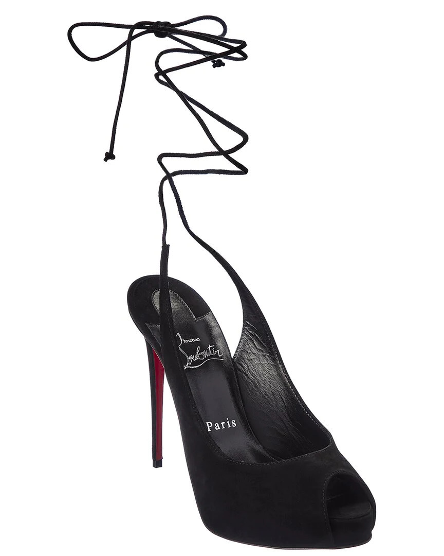 Christian Louboutin Lace-Up NVP 120 Suede Platform Sandal | Shop Simon