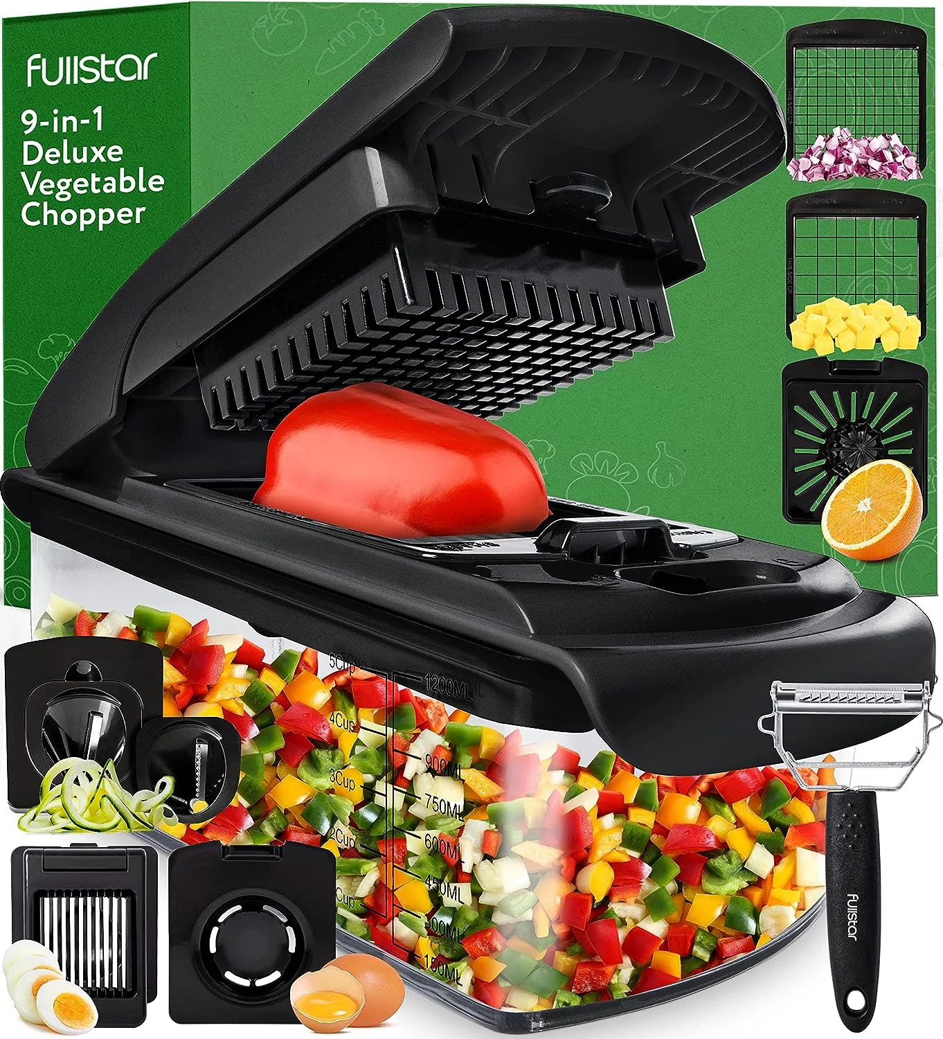 Fullstar - Vegetable Chopper - Onion Chopper, Veggie Cutter, Food Chopper- 7 Blades, Black - Walm... | Walmart (US)