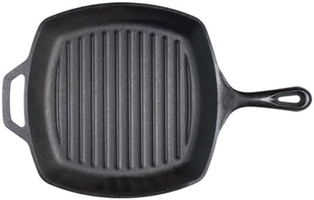 Lodge L8SGP3 Cast Iron Square Grill Pan, Pre-Seasoned, 10.5-inch | Amazon (US)
