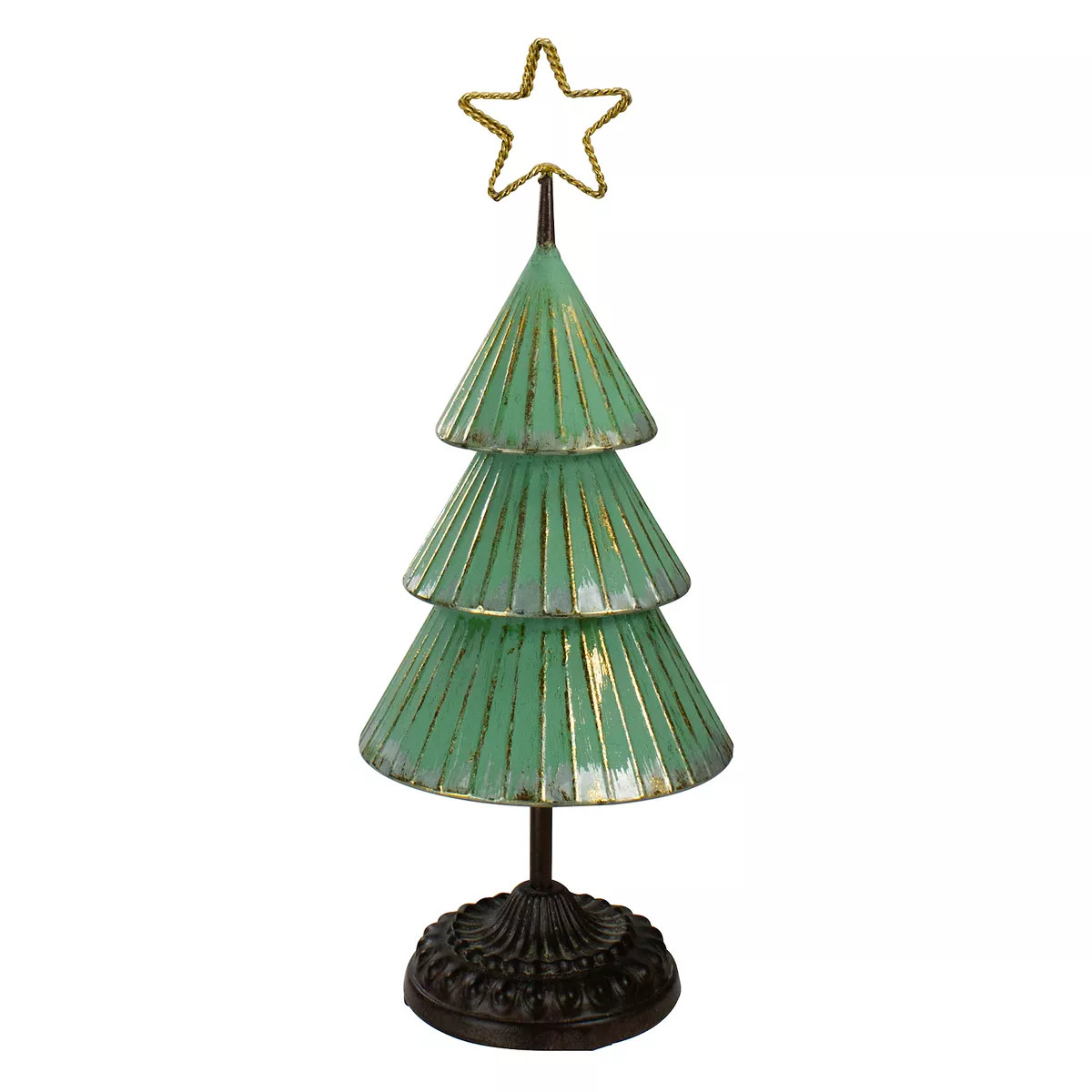 Northlight 17" Rustic Green & Gold Christmas Tree Table Décor | Kohl's