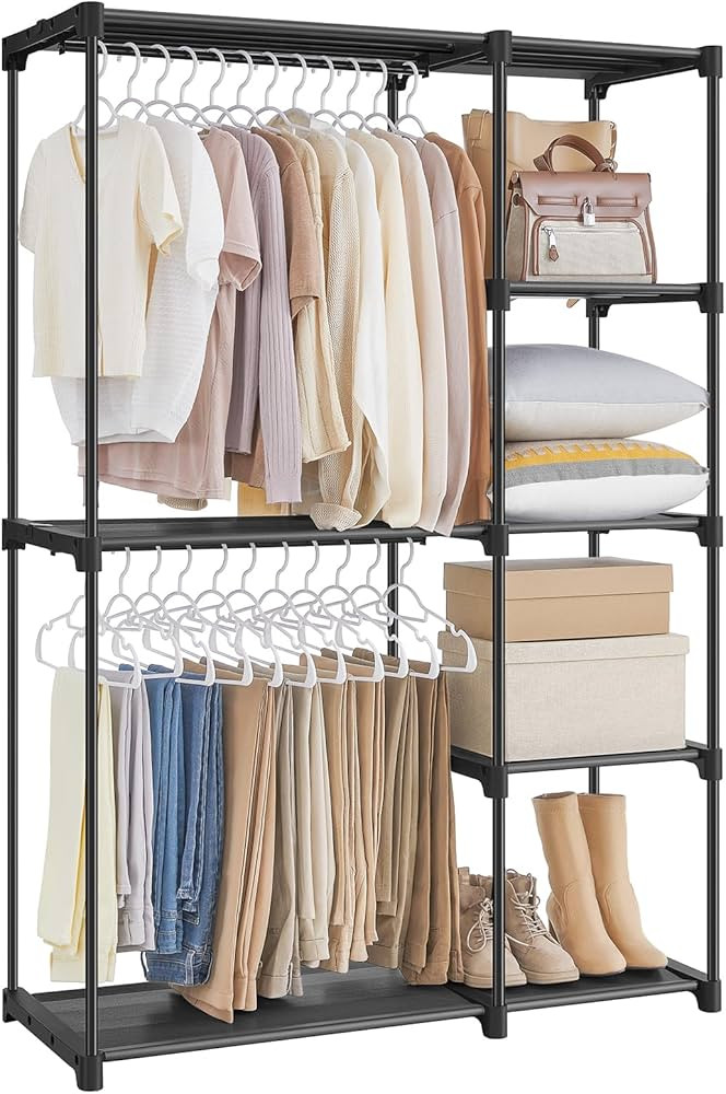 SONGMICS Portable Closet, Freestanding Closet Organizer, Clothes Rack with Shelves, Hanging Rods,... | Amazon (US)