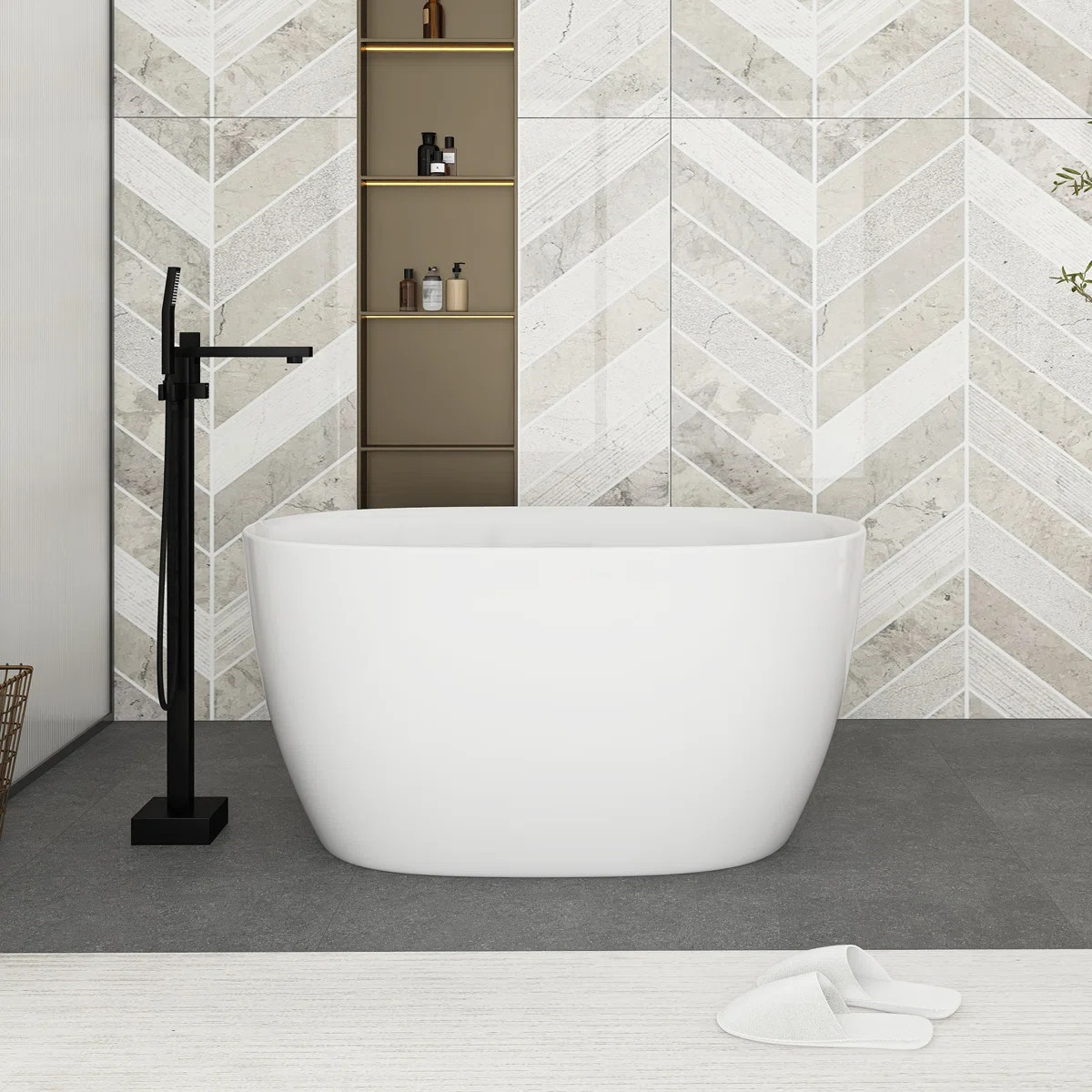 47'' Acrylic Freestanding Bathtub-Acrylic Soaking Tubs BOBAFBT12-47W | Wayfair North America