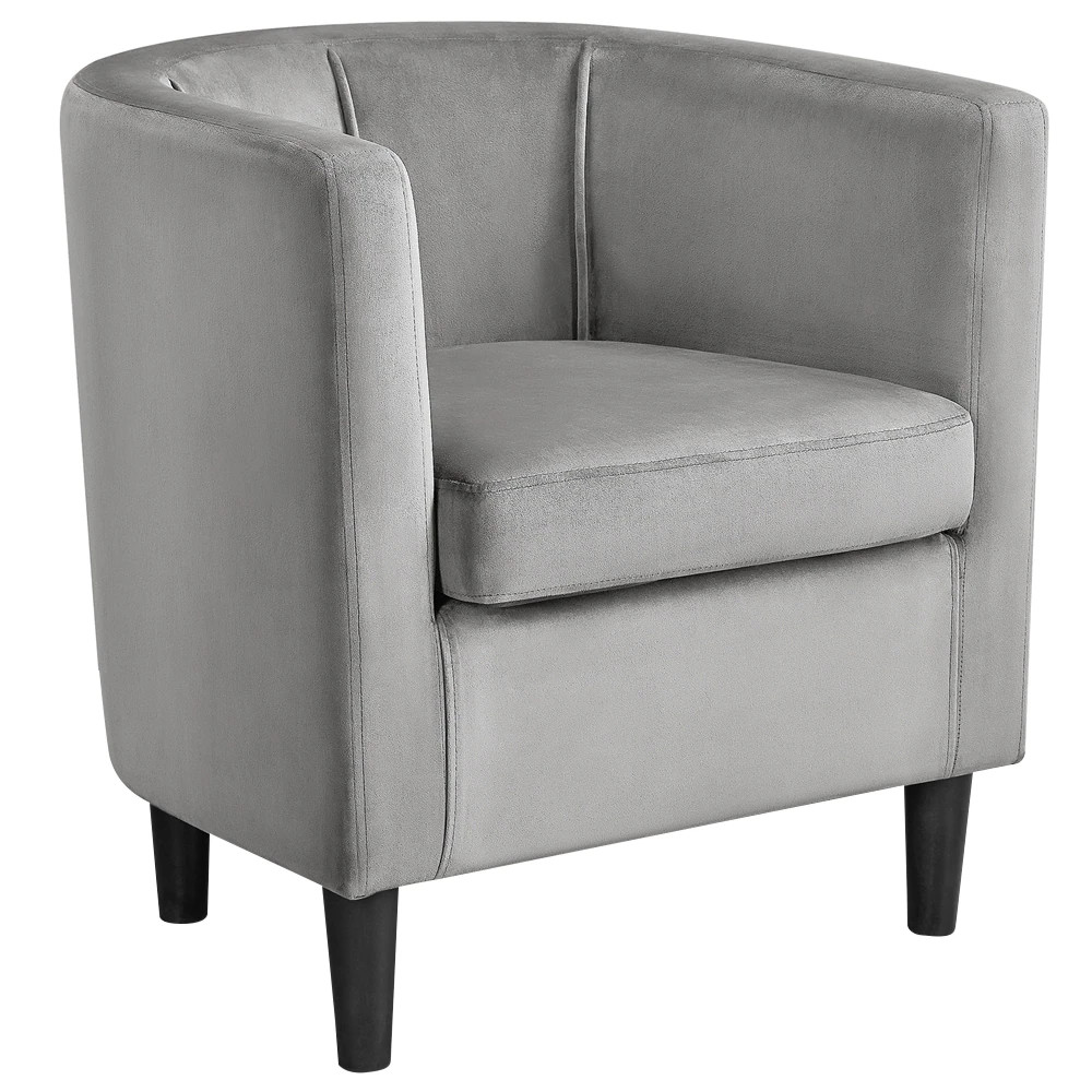 Yaheetech Gray Velvet Club Chair Accent Arm Chair for Living Room one_size | LSCQ3U0001 | Lowe's