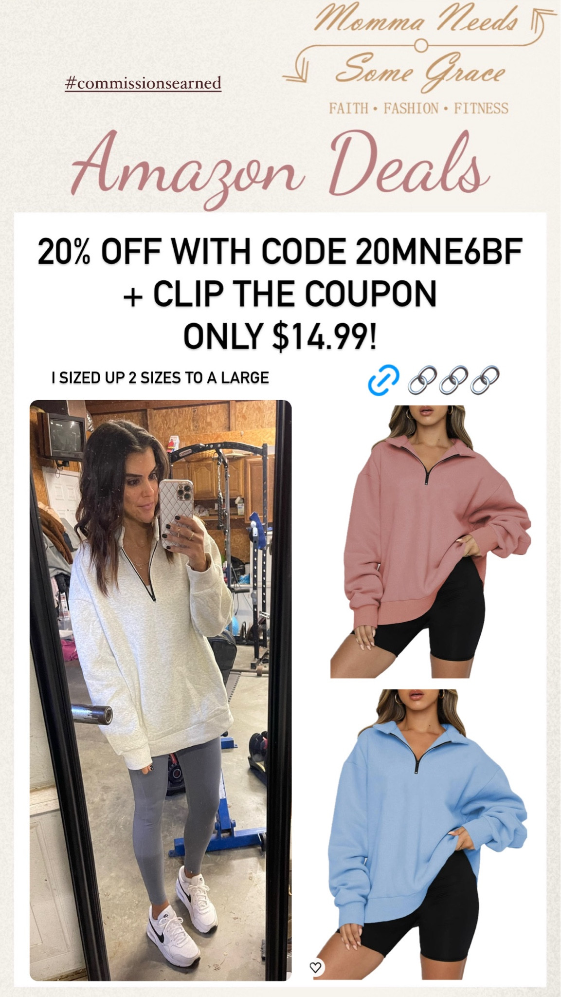 Sized up to a large in this sweatshirt for an oversized fit! Promo ends 7/21