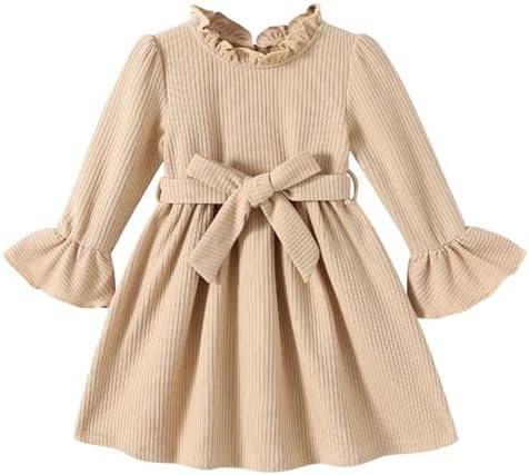 JEELLIGULAR Toddler Girl Dress Long Sleeve Knit Sweater Dress for Kids Little Girl Dresses Fall W... | Amazon (US)