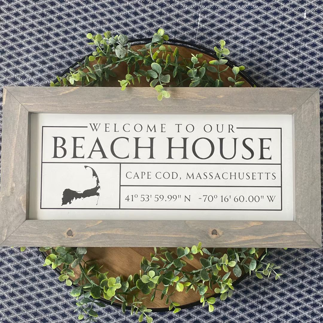 CUSTOM Beach House Sign Coastal Home Decor PERSONALIZED - Etsy | Etsy (US)
