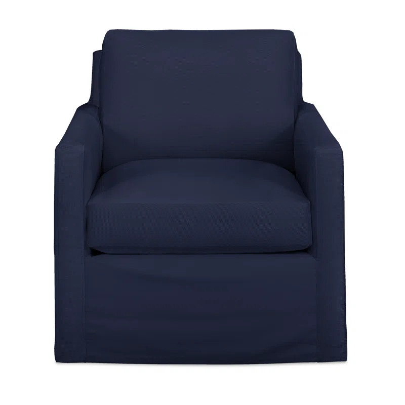 Savannah Slipcovered Swivel Armchair | Birch Lane