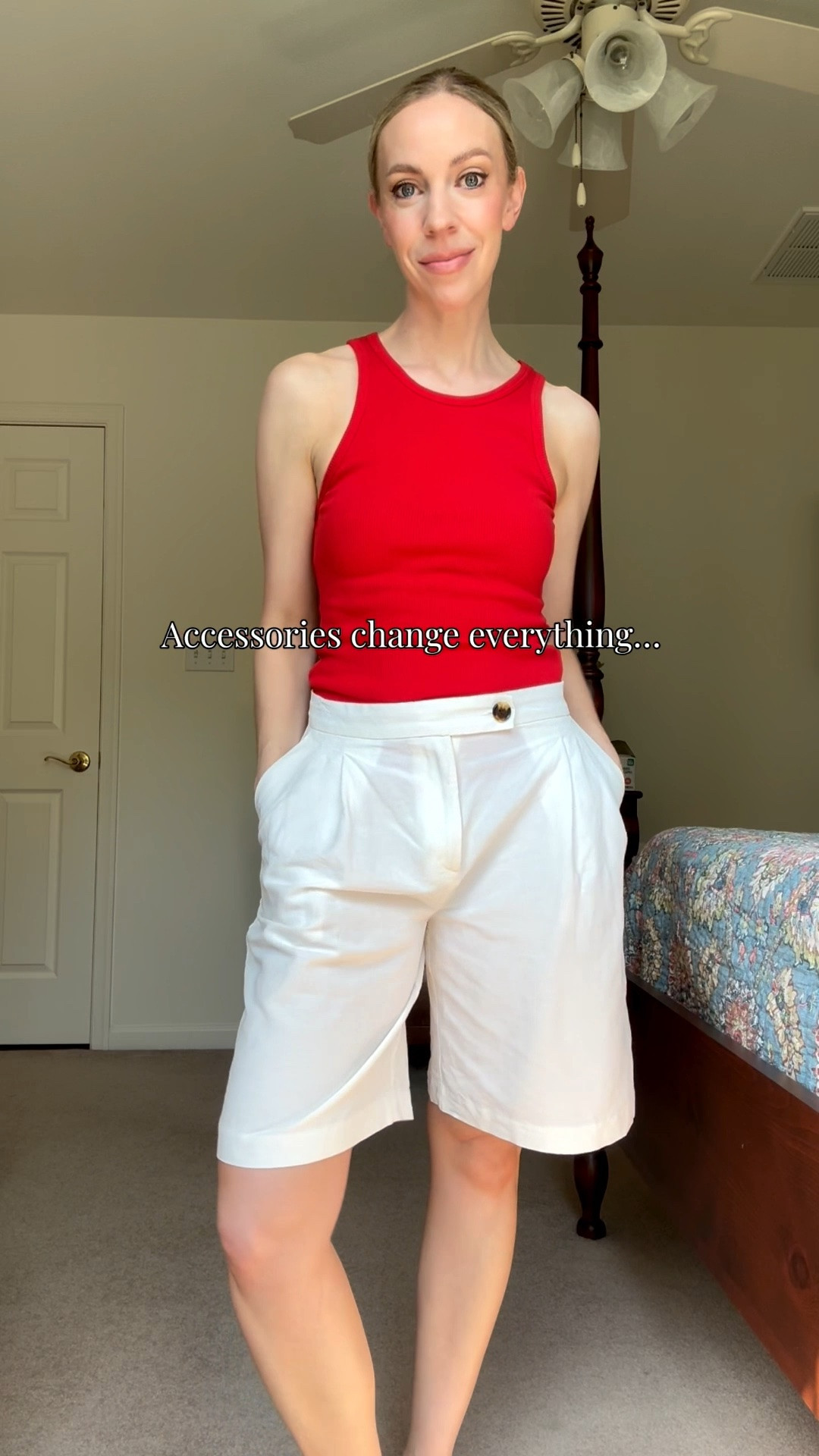 One tank and pair of bermuda shorts - 3 summer looks using different accessories ☀️  Tank is cotton/silk blend and shorts are a linen blend - each under $30

#LTKgrwm #LTKTravel #LTKSeasonal