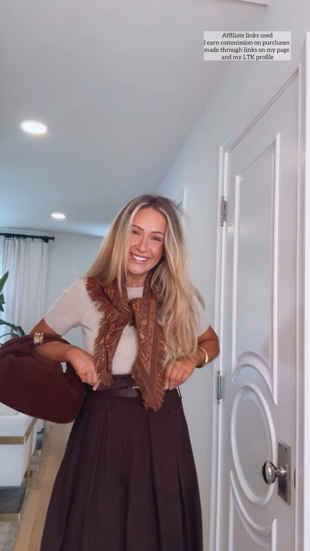 Spring outfits

Zara neck scarf
J.Crew cashmere sweater tee
Zara brown skirt midi
Casual and trendy style chic