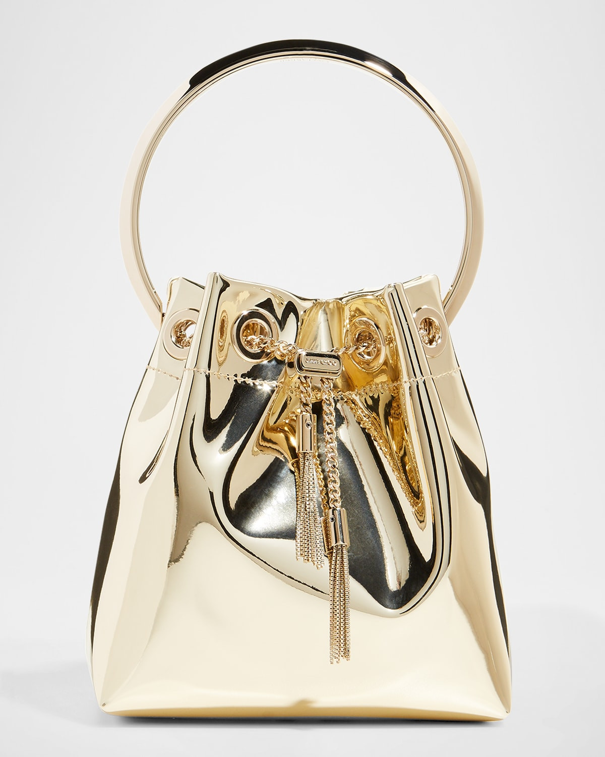 Bon Bon Mirror Fabric with Metal Handle | Neiman Marcus
