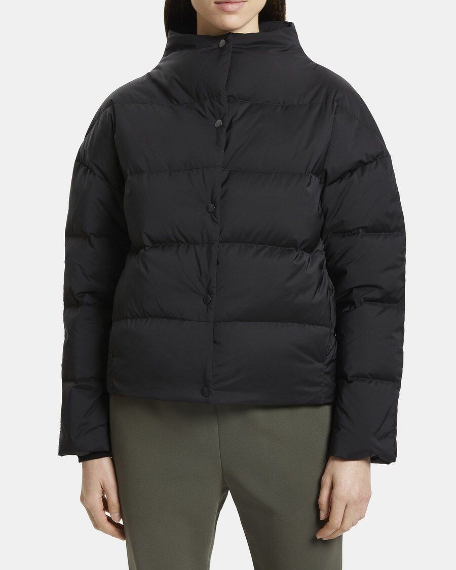 High-Collar Puffer Coat in City Poly | Theory Outlet