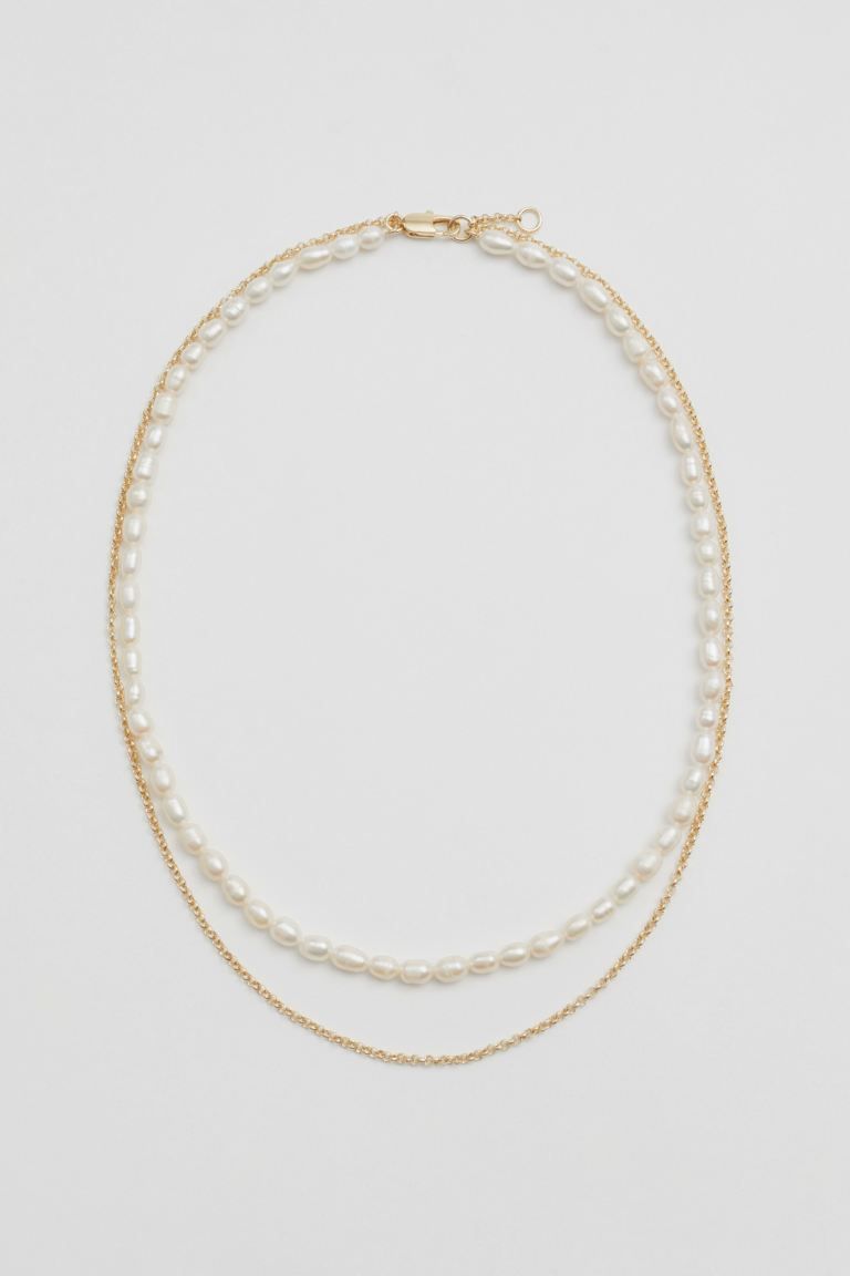 Layered Pearl Chain Necklace - Gold - Ladies | H&M GB | H&M (UK, MY, IN, SG, PH, TW, HK)