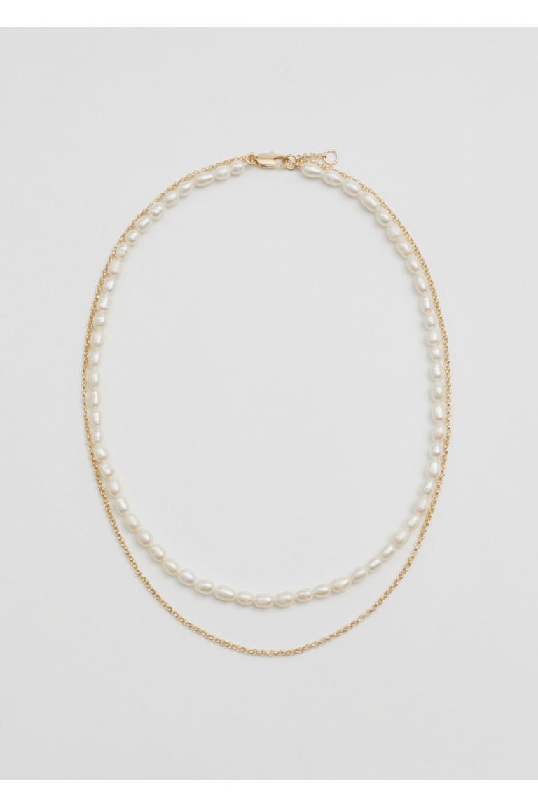 Layered Pearl Chain Necklace - Gold - Ladies | H&M GB | H&M (UK, MY, IN, SG, PH, TW, HK)